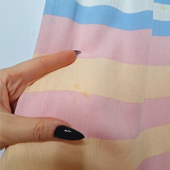 Mara Hoffman Swim Crinkle Crepe Stripe Halter Maxi Dress XS Resort Swim Cover - Picture 14 of 15